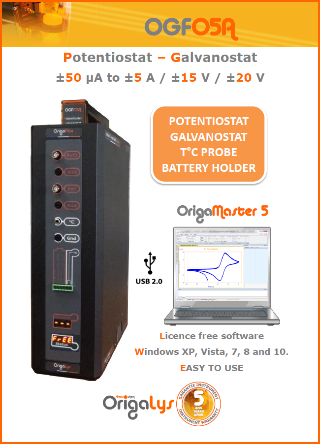 Brochure Orgailys pour l'OGF05A Potentiostat Galvanostat