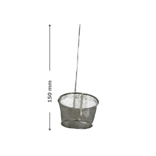 OrigaSens - Contre-électrode à Grille de Platine évasée (Pt) 150 mm - 225M/cm2 - ø tige : 0.12 mm - øinf. : 25 mm  - øsup. : 35 mm   