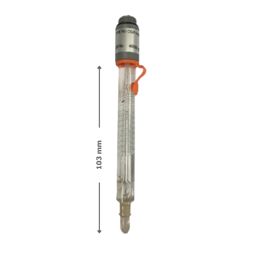 OrigaSens - Electrode de verre pH combinée Ref. Ag/AgCl | 3M KCl - AgCl sat. | pH 0-12 ø12 | 103mm (Type pHC2401)