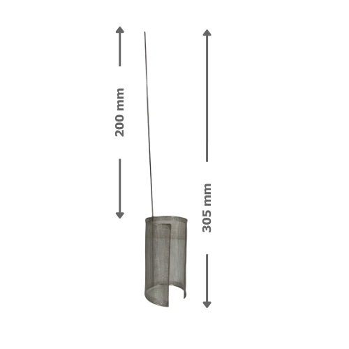 OrigaSens - Contre-électrode à Grille de Platine ouverte Pt 60° 305 mm | ø externe : 5cm | 225M/cm2