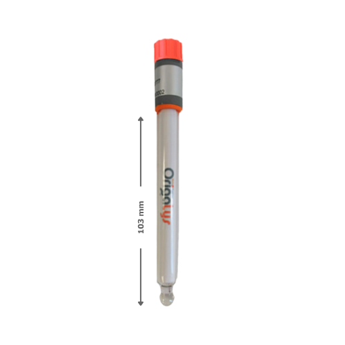 OrigaSens - Electrode de pH en verre non-combinée | Ref. Ag/AgCl | KCl | pH 0-12 | ø12 | 103mm  (Type PHG301)  